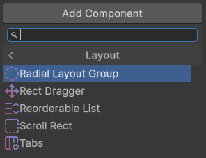 Add Component menu