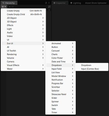 Create menu