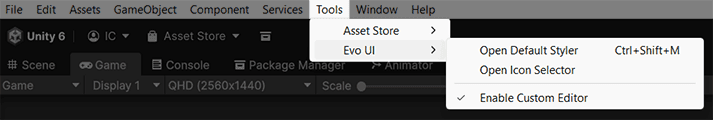 Styler Tools Menu