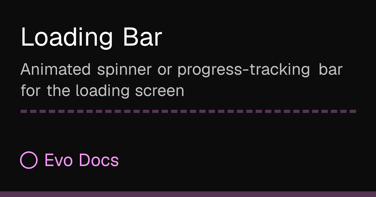 Loading Bar - Michsky Docs