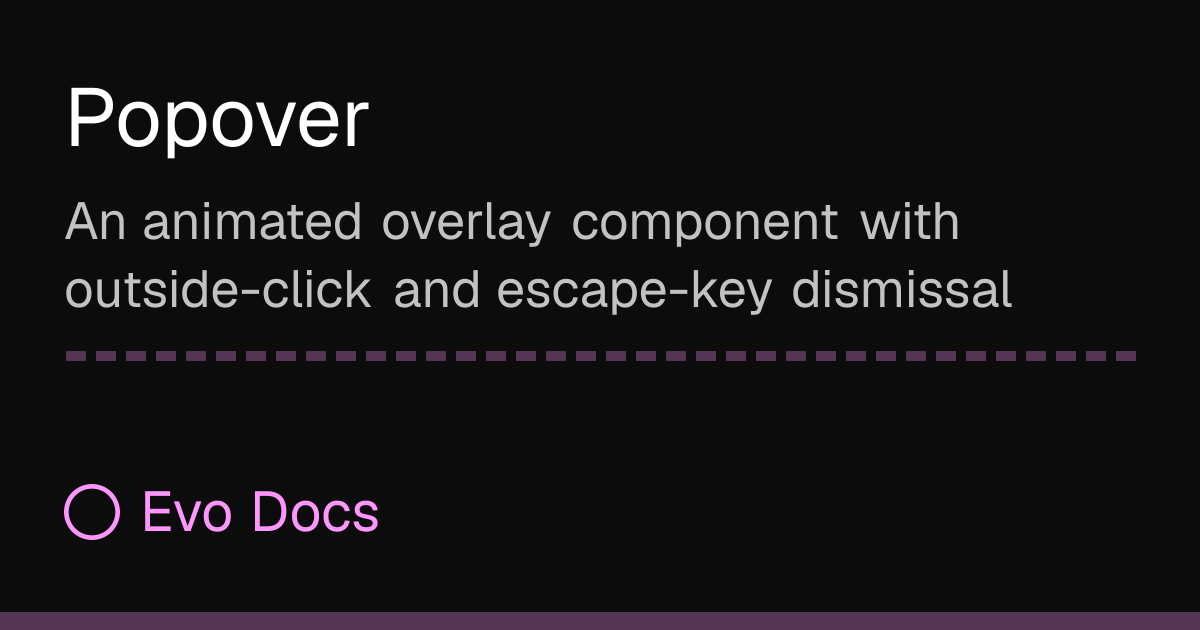 Popover - Evo Docs