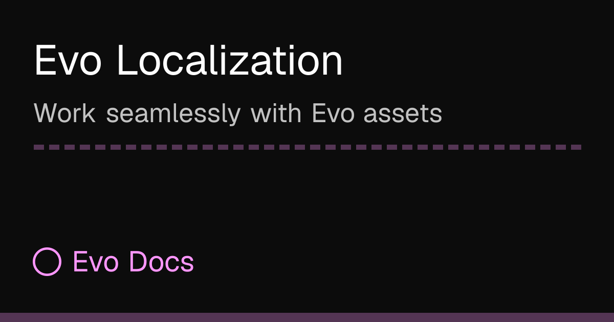 Evo Localization - Evo Docs