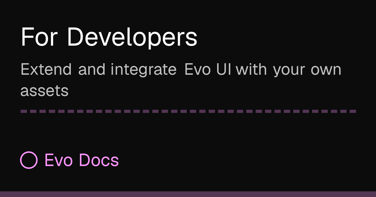 For Developers - Evo Docs