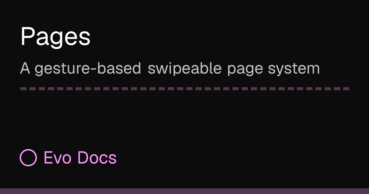 Pages - Evo Docs