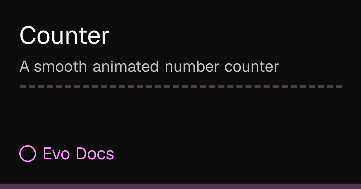 Counter - Evo Docs
