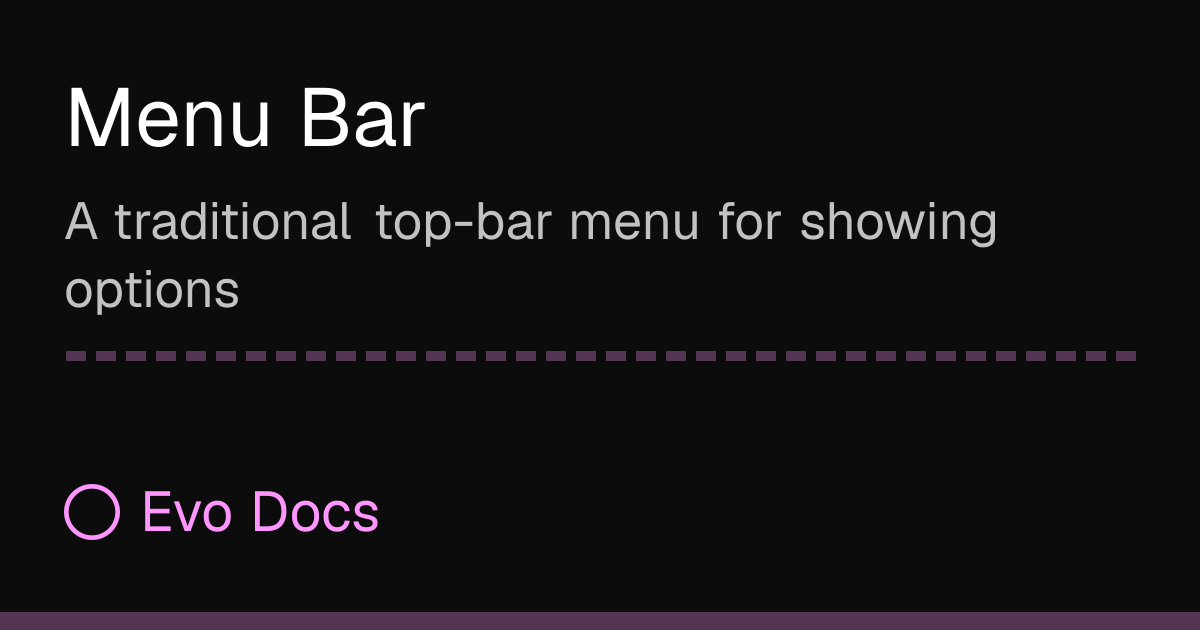 Menu Bar - Michsky Docs